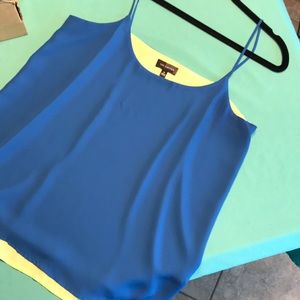 Blue and lime green spaghetti strap tank top
